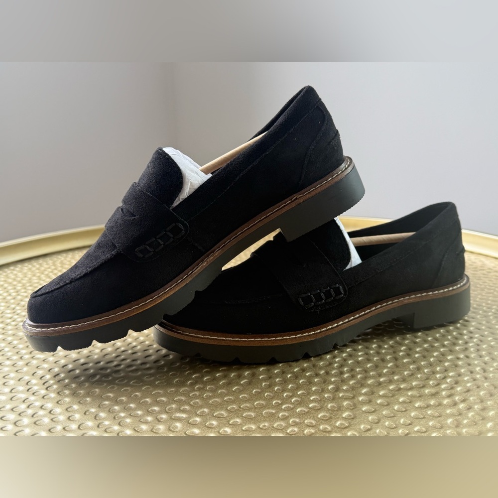 Anne Klein Black Suede Loafers